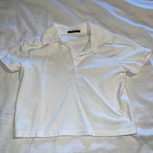 Brandy Melville Cropped White Polo